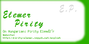 elemer pirity business card